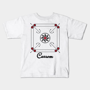 Carrom Board Indian Pakistani retro game design Kids T-Shirt